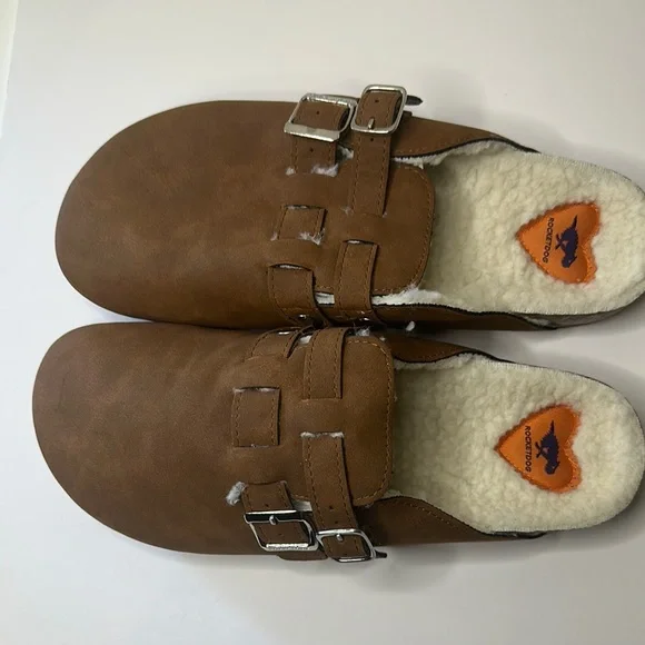 Rocket Dog Brown Slip-On Clogs with Buckles - Picture 5 of 6